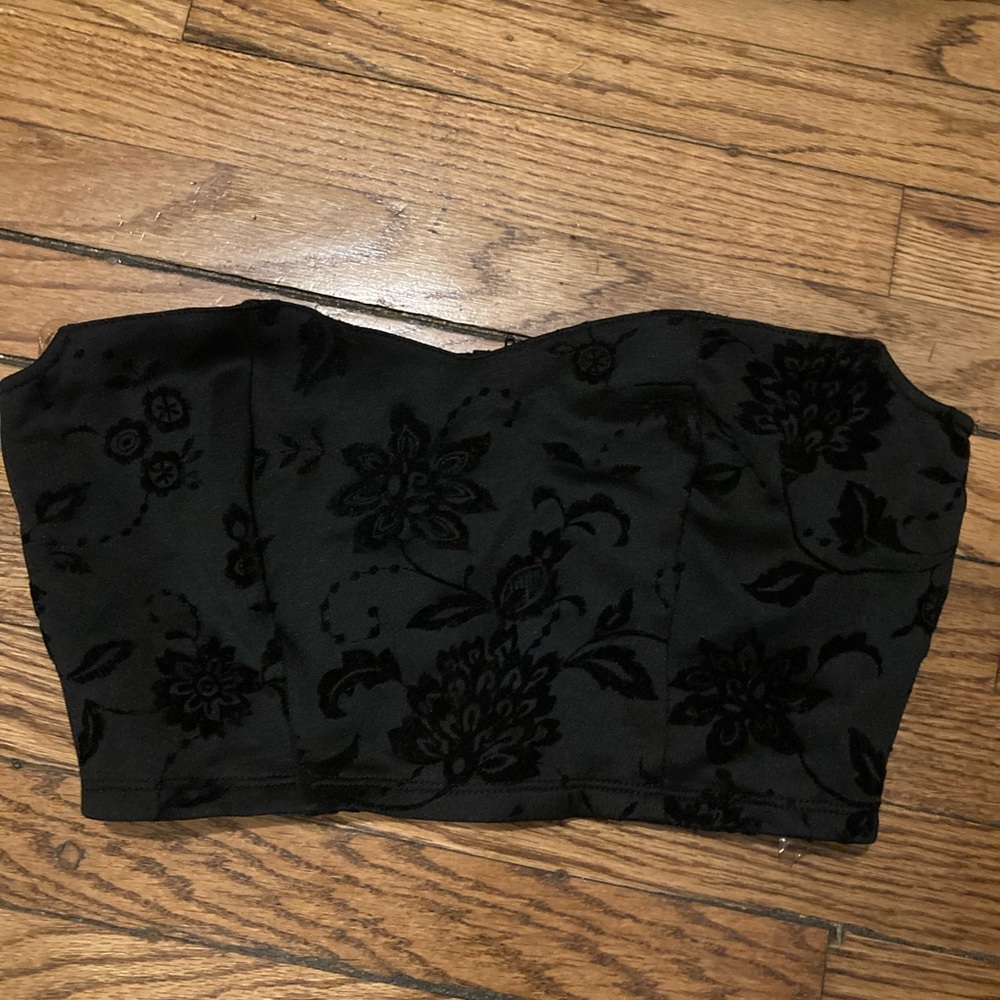 Black corset top with zipper